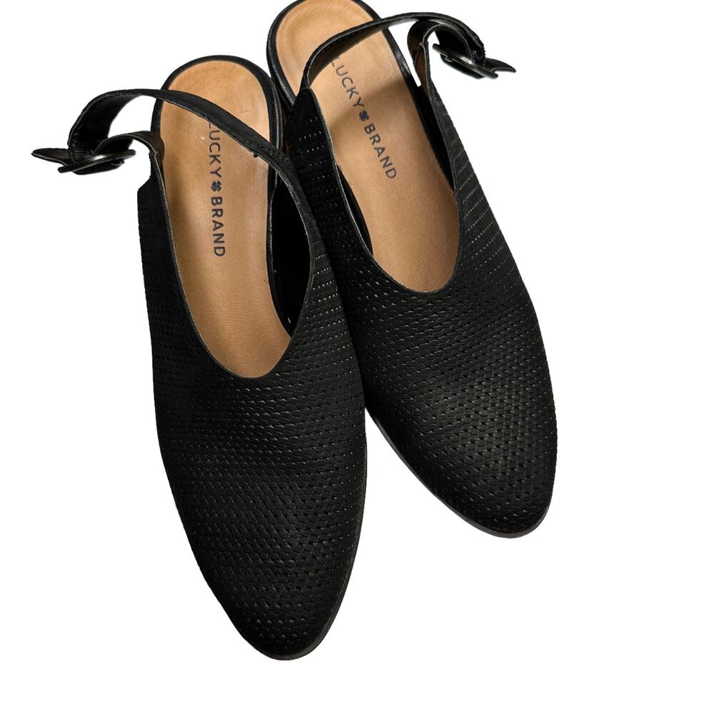 Lucky Brand Black leather Slingback size 10